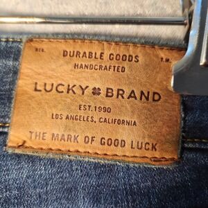 Lucky Brand Jeans Womens 6/28 Blue Denim Ava Crop Pockets Distressed